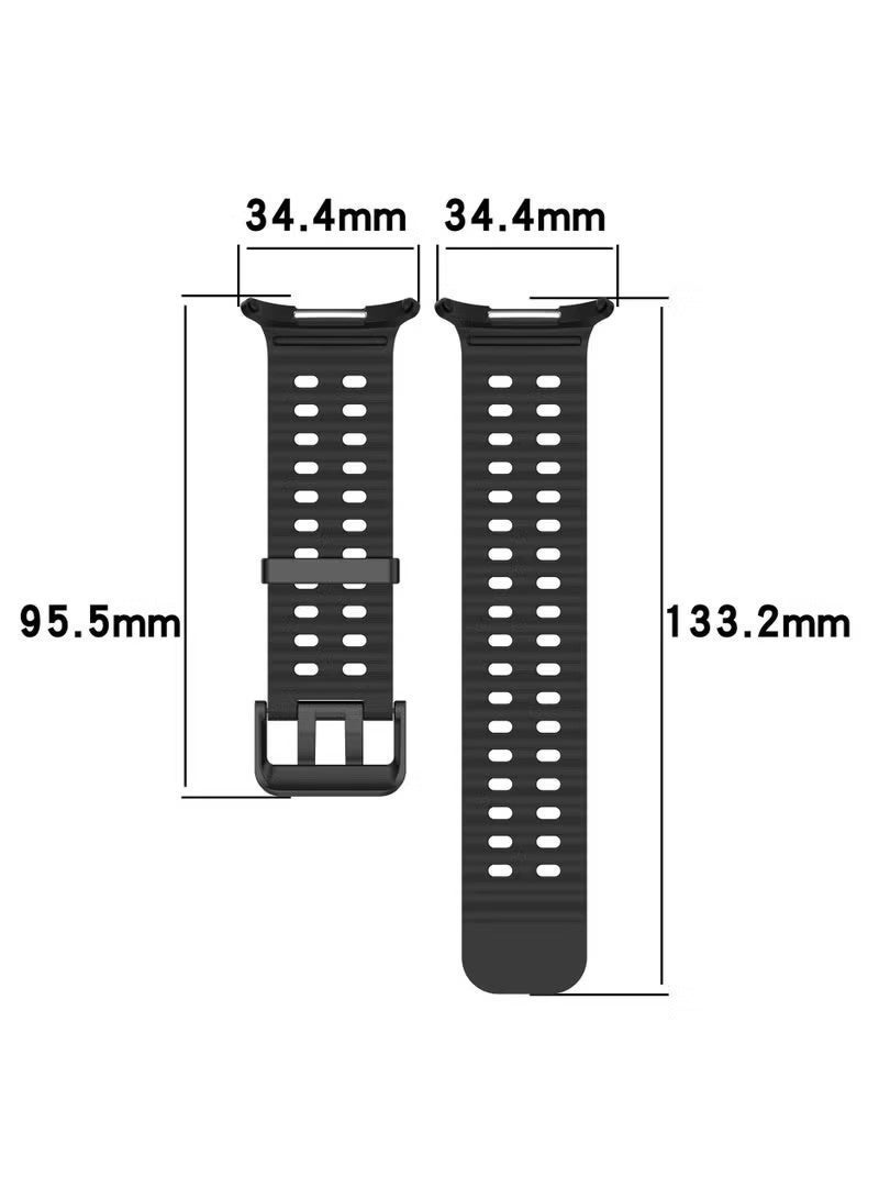 3 PCS Strap for Samsung Galaxy Watch Ultra/Ultra 2025 47mm, Silicone Watchband Replacement Bracelet Black, White and Blue - Image 3